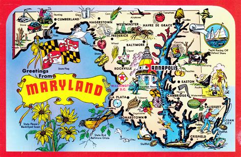 Map of the State of Maryland, USA .